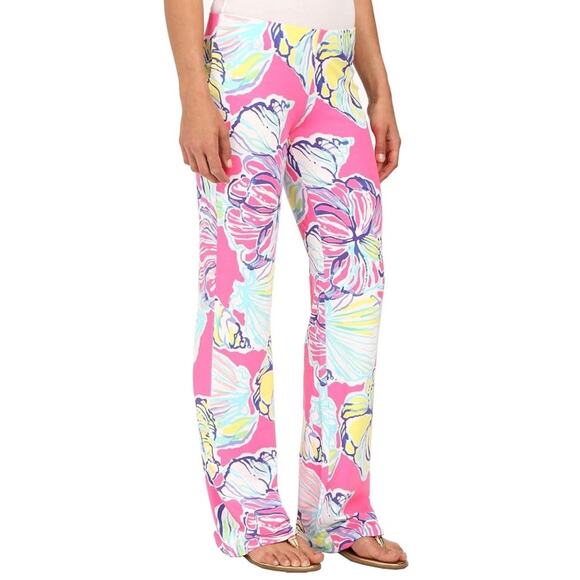 LILLY PULITZER Georgia May Palazzo Flare Pants Royal Pink Swept by The Tides XS - Picture 2 of 10